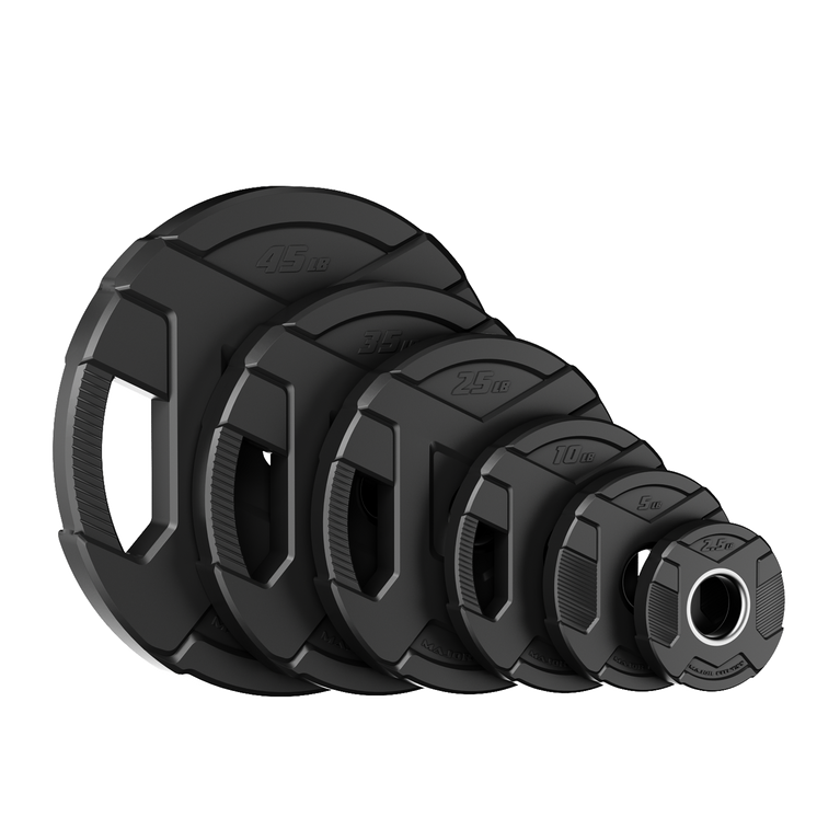 Major Fitness Rubber Coated Olympic Cast Iron Grip Plates