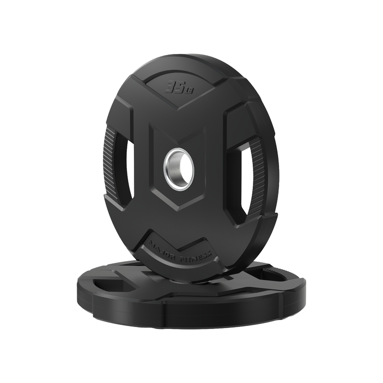 Major Fitness Rubber Coated Olympic Cast Iron Grip Plates