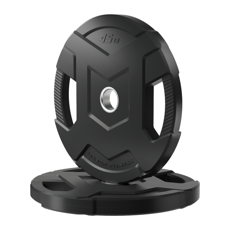 Major Fitness Rubber Coated Olympic Cast Iron Grip Plates