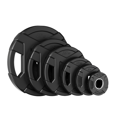 Major Fitness Rubber Coated Olympic Cast Iron Grip Plates