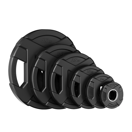 Major Fitness Rubber Coated Olympic Cast Iron Grip Plates