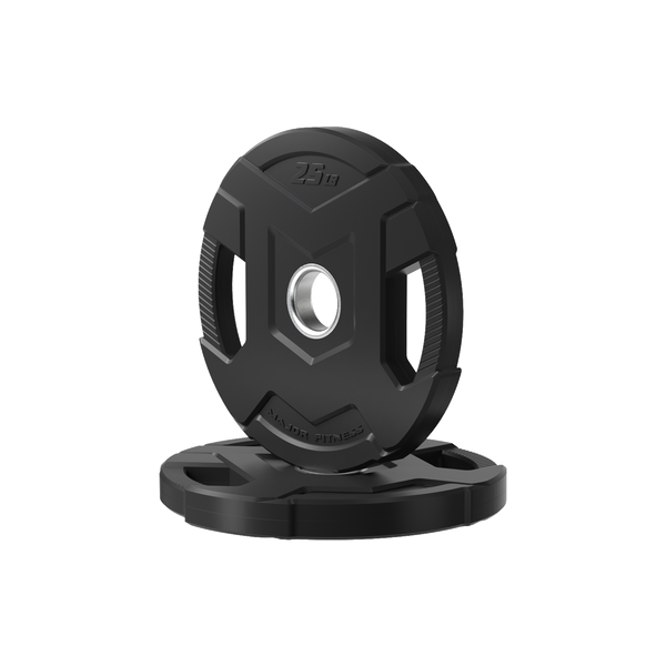 Major Fitness Rubber Coated Olympic Cast Iron Grip Plates
