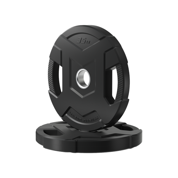 Major Fitness Rubber Coated Olympic Cast Iron Grip Plates
