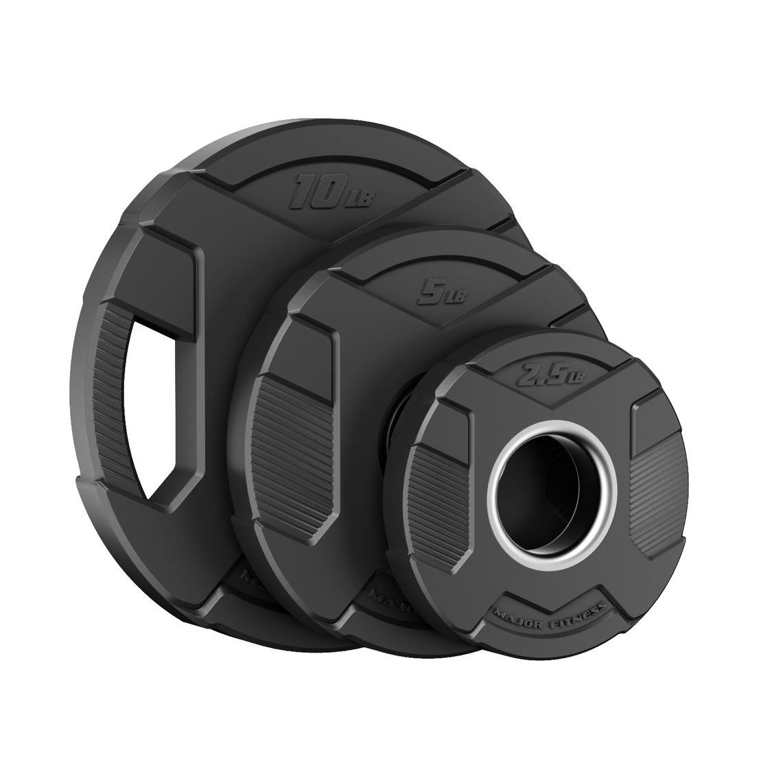 Major Fitness Rubber Coated Olympic Cast Iron Grip Plates