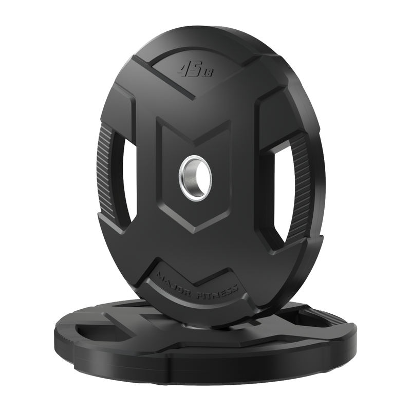 Major Fitness Rubber Coated Olympic Cast Iron Grip Plates