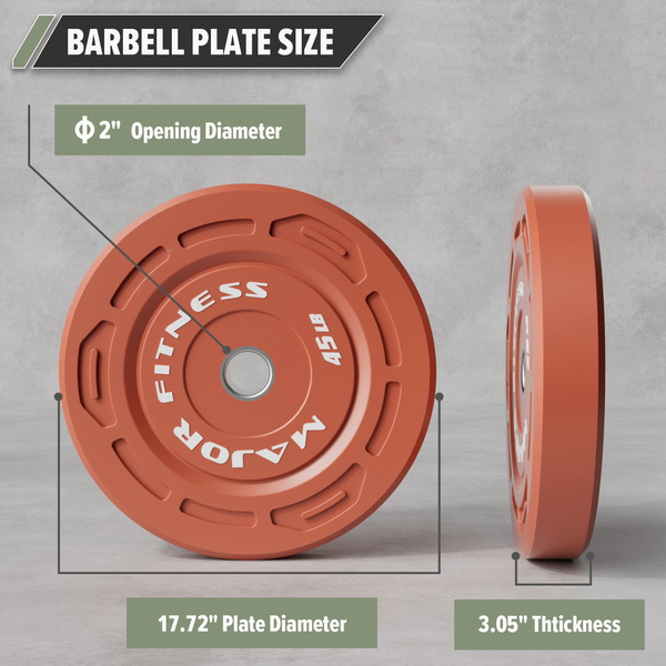 Major Fitness Color Grip Low Bounce Bumper Plates
