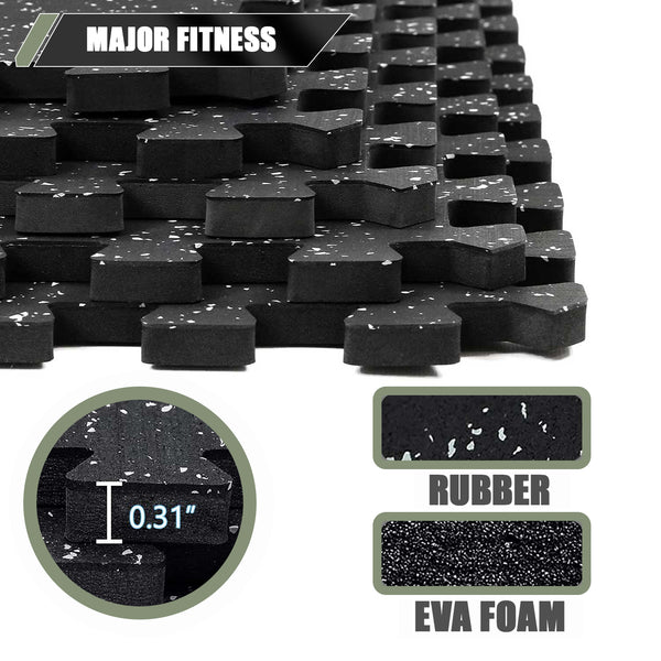 Major Fitness Rubber Flooring Gym Mats 0.79 cm Thickness