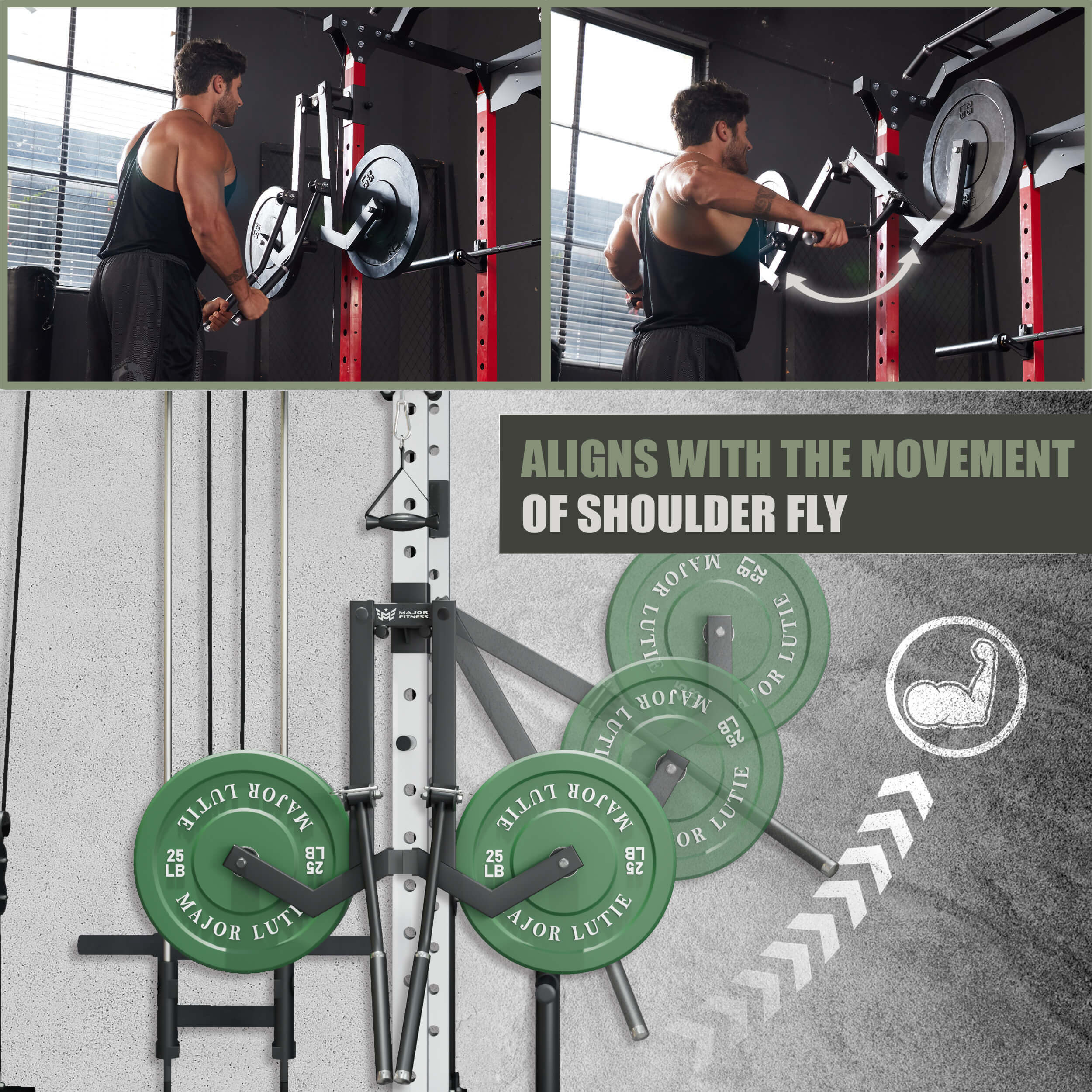 Shoulder Attachment Rig Rack Shoulder Lateral Raise Attachment - Major Fitness