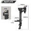 The lever arms are 38.06 inches high and can accept weight pieces totaling 8.48 inches thick